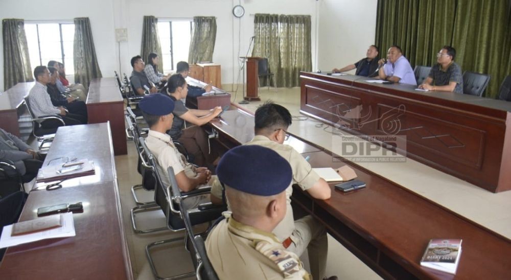 DC & Chairman DDMA Kiphire, Temsuwati Longkumer NCS during the meeting held at the DC's conference hall on April 5. (DIPR Photo